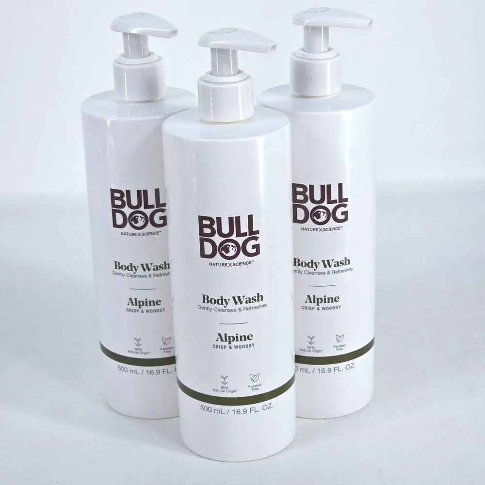 3 Pk BullDog Body Wash Alpine Crisp & Woodsy 16.9fl oz ea NatureXScience NEW NOS